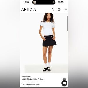 Aritzia Sunday Best Little Ribbed Hip T-shirt - White XS - NWT